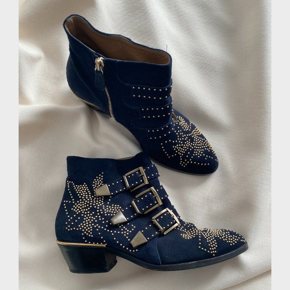 Chloe Susanna Boot in Navy Suede, size 37 - Picture 10 of 16